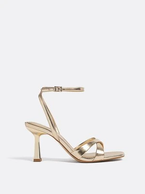 Stradivarius Sandały na szpilce  ZŁOTY