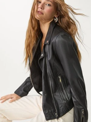 Stradivarius Skórzana kurtka typu biker  Czarny
