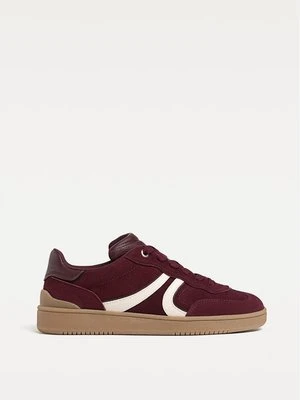 Zdjęcie produktu Stradivarius Skórzane buty sportowe  Ciemnoczerwony