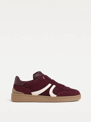 Stradivarius Skórzane buty sportowe  Ciemnoczerwony