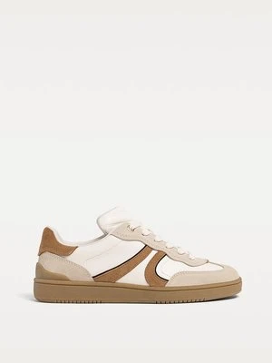 Stradivarius Skórzane tenisówki w stylu casual  Dwukolorowy