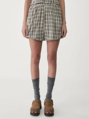 Stradivarius Spodenki balloon w kratkę  Khaki