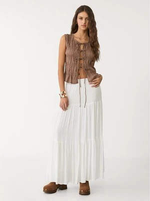 Stradivarius Spódnica maxi w stylu boho  Biały