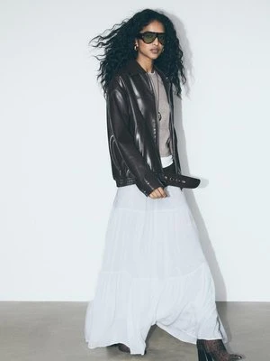 Stradivarius Spódnica maxi w stylu boho  Biały