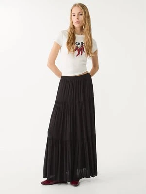 Stradivarius Spódnica maxi w stylu boho  Czarny