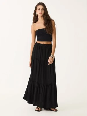 Stradivarius Spódnica maxi w stylu boho  Czarny