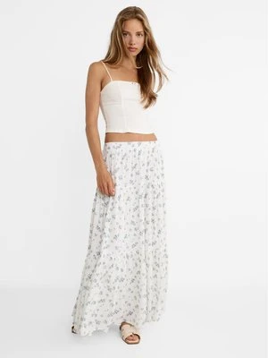 Stradivarius Spódnica maxi w stylu boho  Ecru