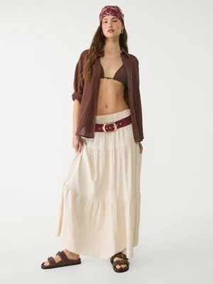 Stradivarius Spódnica maxi w stylu boho  Kamień