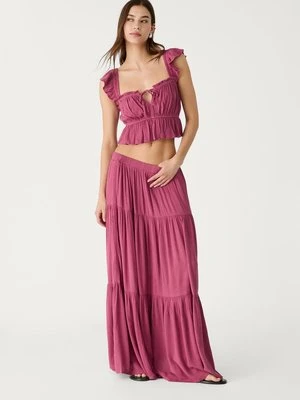 Stradivarius Spódnica midi w stylu boho  Cielisty róż