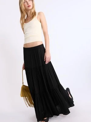 Stradivarius Spódnica midi w stylu boho  Czarny