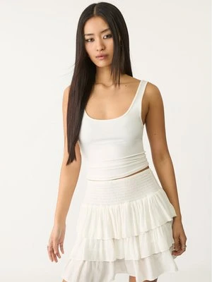 Stradivarius Spódnica mini z falbanami  Ecru