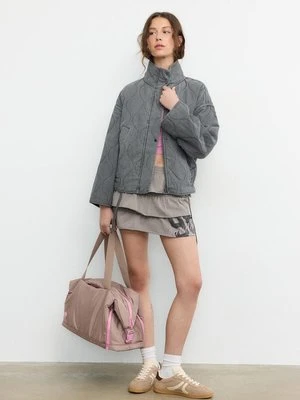 Stradivarius Spódnica z falbanami i dzianinowym wzorem  Beżowy