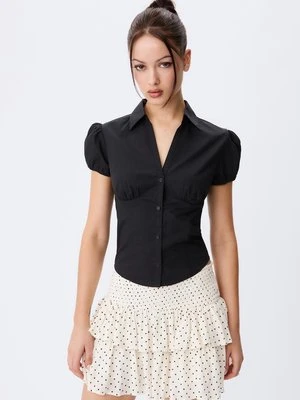 Stradivarius Spódnico-spodnie mini z falbanami  SZARY DENIM