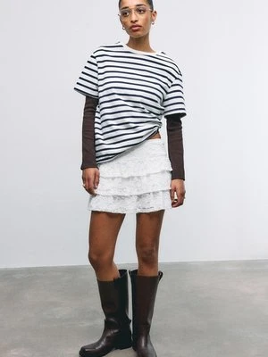 Stradivarius Spódnicospodnie koronkowe  Ecru