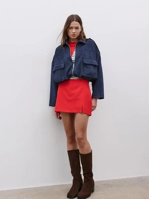 Stradivarius Spódnicospodnie z rozcięciem z boku  Czerwony