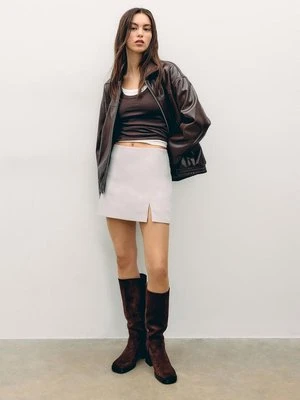 Stradivarius Spódnicospodnie z rozcięciem z boku  Kość słoniowa