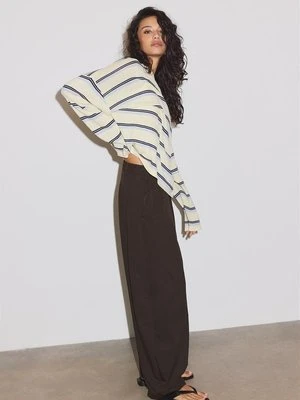 Stradivarius Spodnie baggy z zakładką  Brązowy