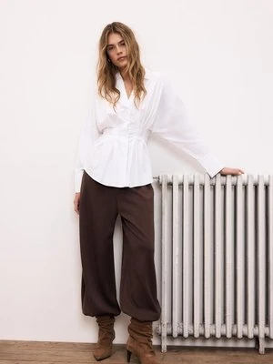 Stradivarius Spodnie jogger balloon, miękkie w dotyku  Brązowy