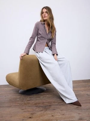 Stradivarius Spodnie jogger balloon z zaszewkami  Popielaty