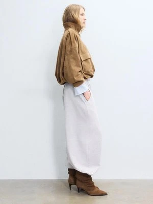 Stradivarius Spodnie jogger balloon z zaszewkami  Popielaty