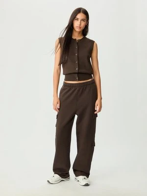 Stradivarius Spodnie jogger cargo  Brązowy