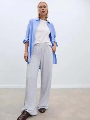 Stradivarius Pantalón jogger wide leg  Popielaty