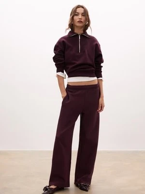 Stradivarius Pantalón jogger wide leg  Purpurowy