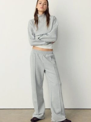 Stradivarius Spodnie jogger z miękkiego interlocku  Popielaty