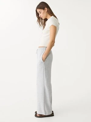 Stradivarius Spodnie jogger z szerokimi nogawkami  Popielaty