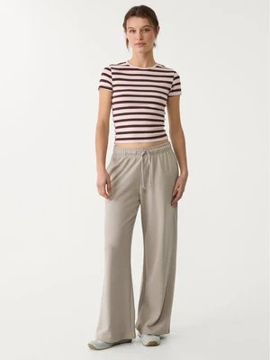 Stradivarius Spodnie jogger z szerokimi nogawkami  Szary