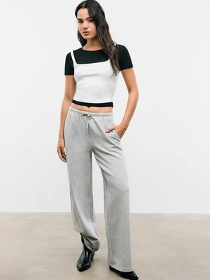 Stradivarius Spodnie jogger ze sznurkami  Popielaty