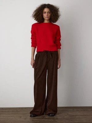 Stradivarius Spodnie jogger ze sznurkami z sztruksu  Brązowy