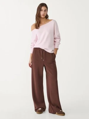 Stradivarius Spodnie palazzo o miękkim dotyku  Brązowy