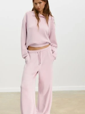 Stradivarius Miękkie spodnie jogger palazzo  Cukierkowy róż