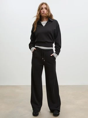 Stradivarius Spodnie palazzo o miękkim dotyku  Czarny