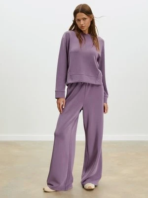 Stradivarius Spodnie jogger palazzo miękkie w dotyku  Fioletowy