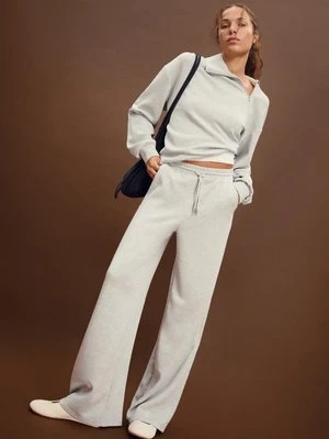 Stradivarius Spodnie palazzo o miękkim dotyku  Popielaty