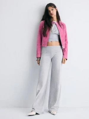 Stradivarius Spodnie siatkowe z wywijanym pasem  Popielaty