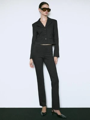 Stradivarius Spodnie slim fit w paski  Czarny