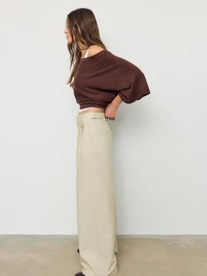 Stradivarius Spodnie super wide z regulacją  Szary