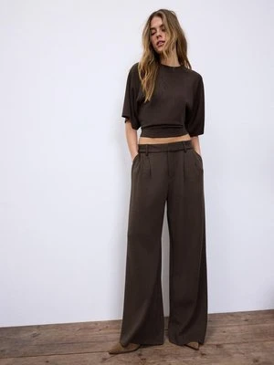 Stradivarius Spodnie wizytowe o miękkim dotyku  Brązowy