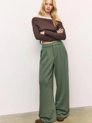 Stradivarius Spodnie wizytowe o miękkim dotyku  Khaki