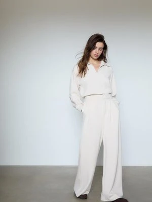 Stradivarius Spodnie wizytowe o miękkim dotyku  Szary