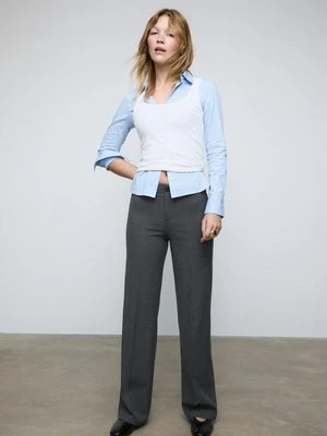 Stradivarius Spodnie wizytowe proste slim  Ciemnoszary