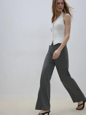 Stradivarius Spodnie wizytowe proste slim  Ciemnoszary