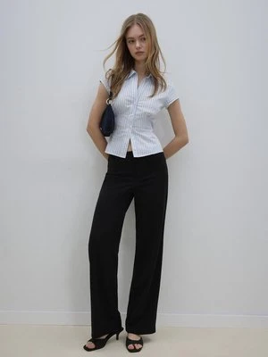 Stradivarius Spodnie wizytowe proste slim  Czarny