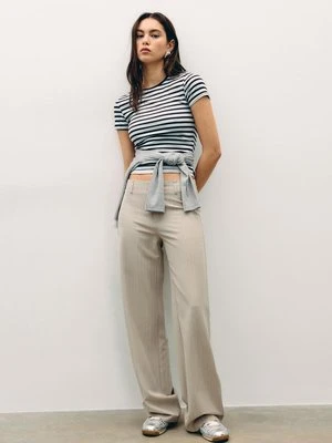 Stradivarius Spodnie wizytowe proste slim  Szary