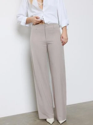 Stradivarius Spodnie wizytowe proste slim  Szary