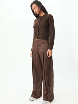 Stradivarius Spodnie wizytowe w paski  Brązowy