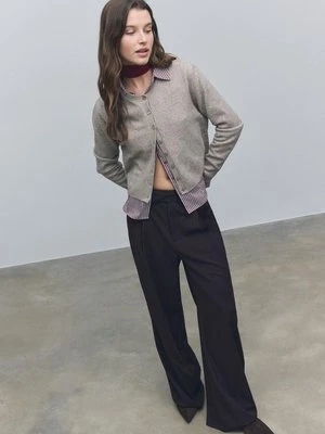 Stradivarius Spodnie wizytowe z szerokimi nogawkami  Fioletowy